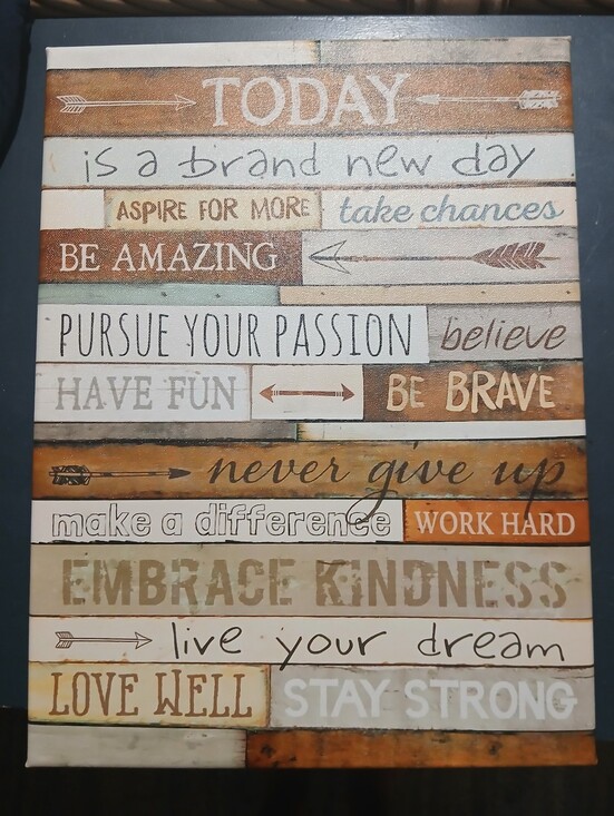 Other - Today Inspirational Wall Art Canvas - Neutral Brown & Cream